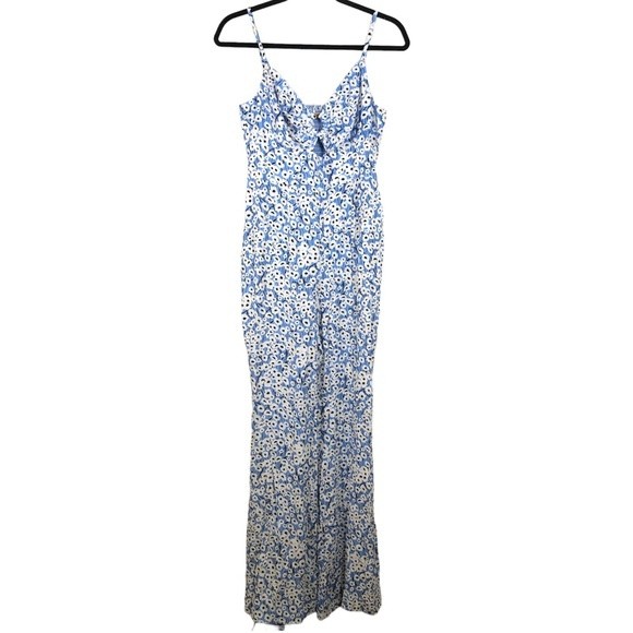 Anthropologie Hutch Jumpsuit Ditsy Daisy Floral Blue White Small
